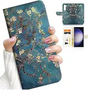 [Generic] for Samsung S23 FE, for Samsung Galaxy S23 FE, Designed Flip Wallet Phone Case Cover, A24256 Van Gogh Almond Blossoms 24256