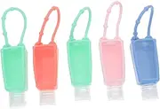 VICASKY 5 Sets Silicone Hand Lotion Bottles Refillable Containers with Locking Design Lightweight Leakproof for Travel Business Camping and Outdoor Activities