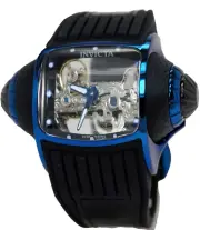 NEW INVICTA 35276 VINTAGE GHOST AUTOMATIC SKELETON DIAL BLACK BLUE 68MM