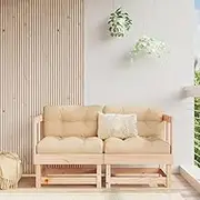 Corner Sofas with Cushions 2 pcs Solid Wood Pine Modern Living Room Furniture