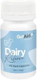 GutAid+ Dairy Relieve 40 Capsules | Relieves symptoms and reduces occurence of lactose intolerance. Aids in the digestion of lactose, fats, acids and sugars. Maintains and supports healthy digestion and nutrient absorption. Relieves digestive discomfort