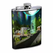 Vintage Alien Abduction D5 Flask 8oz Stainless Steel Hip Drinking Whiskey