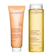 Clarins Hydrating Toning Lotion and One-Step Gentle Exfoliating Cleanser...