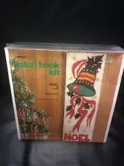 VTG Malina Christmas Wall Hanging Latch Hook Kit Noel Bell Sealed MIB 15”x48”