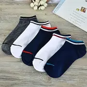 [Nobrand] 5 Pairs Low Cut Athletic Sport Socks Moisture Wicking Breathable Cycling Socks for Men and Women Copper Antibacterial Athletic Socks