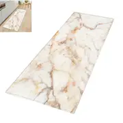 Marble Prints Area Rugs Kitchen Floor Mat Door Mat for Corridor Bathroom Hallway-Beige