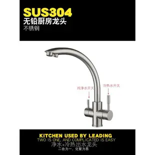 三合一RO天鵝廚房水龍頭配紐珀省水家用冷熱水槽洗碗池純淨水洗菜盆直飲水龍頭