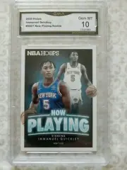 2020-21 Panini NBA Hoops Now Playing Immanuel Quickley Rookie RC Knicks GMA 10