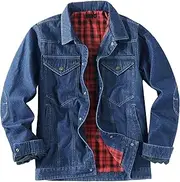 [Generic] Men's Denim Jacket Slim Fit Trucker Coat Male Regular Fit Denim Jacket Big and Tall Denim Jackets for Men