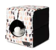 Foldable Cat Bed Cube White Geo - One Size (EBAY SALE- HALF PRICE!)