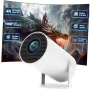 Mini Projector with WiFi and Bluetooth, 4K Supported Native 1080P FHD White