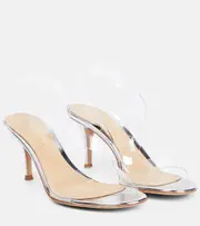[Gianvito Rossi] Gianvito Rossi Metropolis plexi strap sandals AU 6 silver