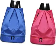 LIGIGWASH Multifunctional Drawstring Backpack for Fitness Swimming Beach and Camping Capacity Sports Bag for Shoes Towels Daily Essentials Black