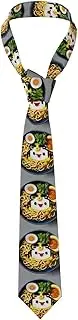 OAZCVBNN Egg Cup Noodle Ramen Print Men's Ties Wedding Tuxedo Sets Essential Tie Accessories 1.4 IN x 3.1 IN x 4.76 FT
