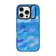 iPhone 16 Pro Impact Ring Stand Case MagSafe Compatible Blue Scales by Katie Over