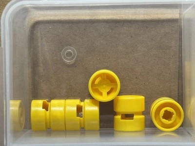 LEGO Parts - Yellow Wheel 11mm D. x 12mm, Hole Notched - No 6014b - QTY 5