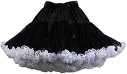 [Colyanda] Women's Pettiskirt 3-Layered Elastic Waist Chiffon Petticoat Puffy Tutu Tulle Skirt