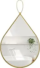FEUFOAM Gold Wall Mirrors Decorative Irregular Hanging Mirror 26 X 18 Inch Bathroom Wall-Mounted Mirrors Big Mirror for Living Room Dress Room