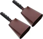 JOINPAYA Cowbells for Sports 2pcs Hand-cranked Metal Bells Handles for Parties Events