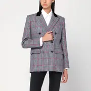 [Chloé] Black/white checkered wool double-breasted blazer 38 FR Multicolor