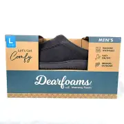 Dearfoams Mens Mule Slipper Size Large 11-12 Black Indoor Outdoor Memory Foam