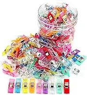 Otylzto Premium Plastic Clips, 100 Pcs with Box, Sewing Notions for Sewing Quilting Supplies Crafting Tools, Assorted Colors for Craft