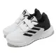 【adidas 愛迪達】童鞋 Tensaur Run 2.0 CF K 白 黑 中童 小朋友 魔鬼氈 愛迪達(IF0354)