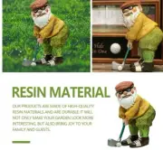 Golfing Gnome Statue Golfing Dwarf Garden Ornament Resin Outdoor Decor Gift 12cm