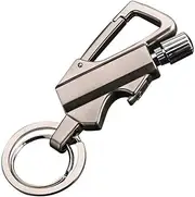 BIASTNR Permanent Metal Lighter, Lighter Keychain Outdoor, Emergency Survival Gear with Flint Metal Matchstick Fire Starter Kerosene Refillable Lighter