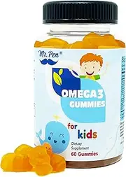 Omega 3 Gummies for Kids | 60 Gummies | 2 Months Supplies | Tasty Orange Flavor, Omega-3 with EPA & DHA, Omega 3 for Kids, Kids Omega 3 Gummies, Fish Oil Gummies, Omega-3 Fatty Acids Gummies