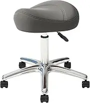 Saddle Chair,Saddle Stool,Ergonomic Rolling Stool with 360° Swivel,Adjustable Height and Trapezoidal Seat for Home Office Salon Shop
