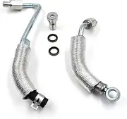Zhupoub Silver Stainless Steel Turbocharger Cooling Feed Line Pipe and Coolant Return Hose Line, Compatible with Chevy Cruze, Buick Encore