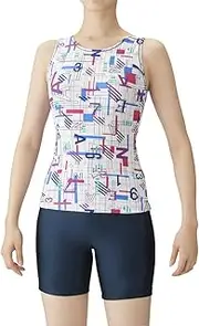 [arena] FLA-2930W Women's Fitness Swimsuit, Large Color Snap Separates (Insert Fit Pad)