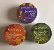 BURT'S BEES ROSEMARY & LEMON LIP BUTTER, Lavender & Honey, Orange blossom 0.4oz