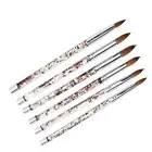 6pcs Art Manicure Tool Kolinsky Sable Hair Acrylic Nail Brush Drawing Pen e
