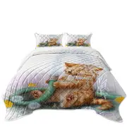 Funny Paintings for Kids Ginger Kitten Bath Time Coverlet