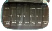 AUVON Canvas Bag Weekly Pill Organizer 2 Times a Day, Large AM/PM Pill Box 7 Day