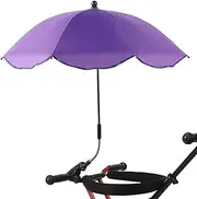 JIEBWCHA Parasol Sun Protection, 66 cm Baby Pram Umbrella, Alloy Adjustable Pram Umbrella Strap Clamp, Flexible Umbrella, Parasol for Toddler Pushchairs
