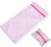 Dollhouse Mini Accessory Set 2pcs Pillow Sheet Cotton Mini Bedding for Dollhouse Decor