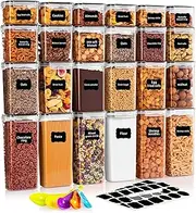 Feshory 24 Pack Airtight Food Storage Containers Set for Kitchen & Organisation - Pantry Storage Organiser, Cereal Storage Containers with 100% Leak-Proof Lids Ideal for Dry and Wet Food