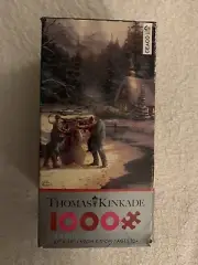 Thomas Kinkade 1000 Piece Puzzle Holiday at Winter's Glen NIB With Poster Ceaco