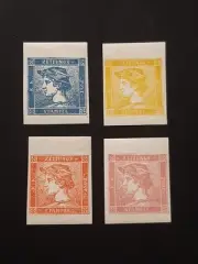Lotto SERIE 4 FRANCOBOLLI AUSTRIA 1851 RISTAMPA UFFICIALE TESTA MERCURIO RARI **