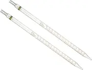 uxcell Graduated Dropper Pipettes 2 Pcs 15ml Reusable Borosilicate Glass Pipette for Transfer Liquid for Laboratory, Chemistry, Clear