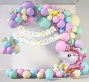 Pastel Rainbow Unicorn Balloon Garland Arch kit Birthday Party Decorations