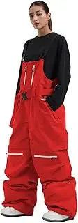 IMPHUT Womens Ski Bibs Snow Pants Super Baggy Snowboard Loose Bibs Waterproof Windproof Insulated Warm Winter