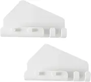 Tofficu 2Pcs Wall Phone Holder with Hooks Multifunctional Sticky Charging Shelf for Bathroom Living and Bedroom No Trace Adhesive Space Saving Design White
