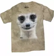 Meerkat Face Animal Meerkats Mongoose The Mountain Beige Cotton T-Shirt M-2X
