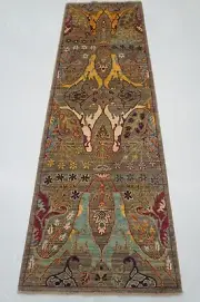 3 x 8 ft Gray Bidjar Afghan Hand knotted Oriental Transitional Runner Rug