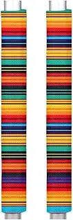 Tablerazzi Mexican Refrigerator Door Handle Covers Set of 2 Abstract Vintage Aztec Lines Washable Kitchen Appliance Decor Handles, Fridge Oven Door Handle Cloth Protector