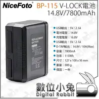 在飛比找Yahoo!奇摩拍賣優惠-數位小兔【NiceFoto BP-115 V-LOCK電池 